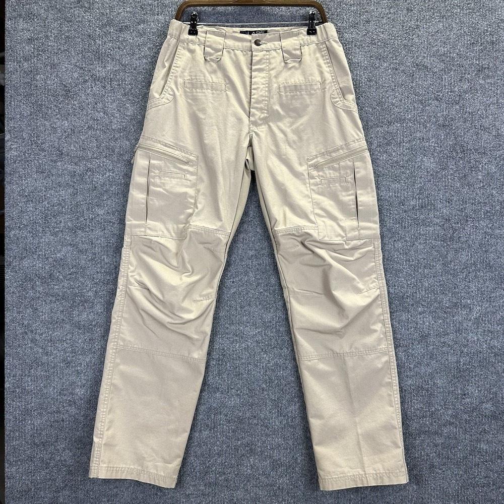 LAPG Pants Men's 32x34 Khaki/Beige Tactical Utility Pockets Rip-Stop Cargo